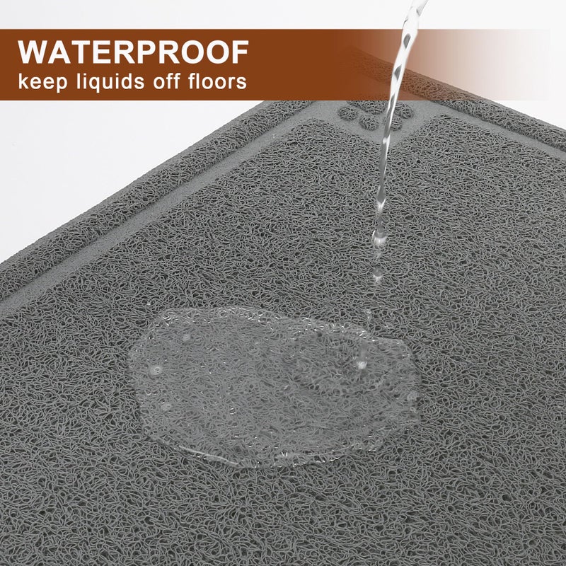 Prime Pets Dog Food Mat Waterproof, 35â€x 24â€, Pet Mat for Food and Water Bowl, Cat Bowl Mat for Floor, Grey - Image 5